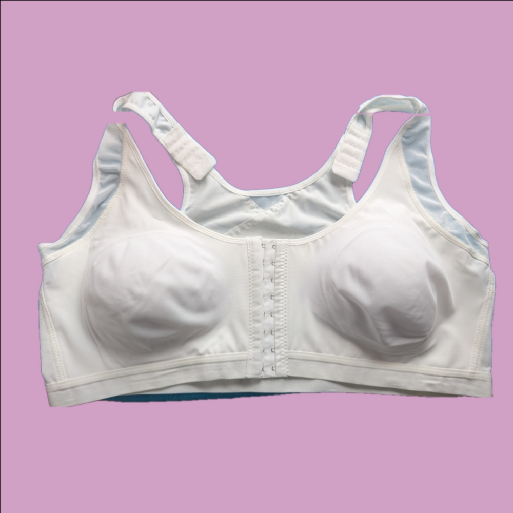 White Bra 5XL Secure Hook Closures hook adjustable straps
